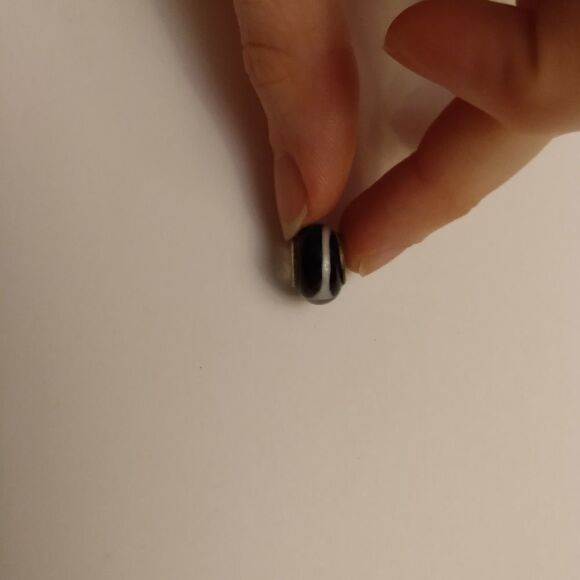 Sterling silver marble glass charm‎ - Picture 1 of 4